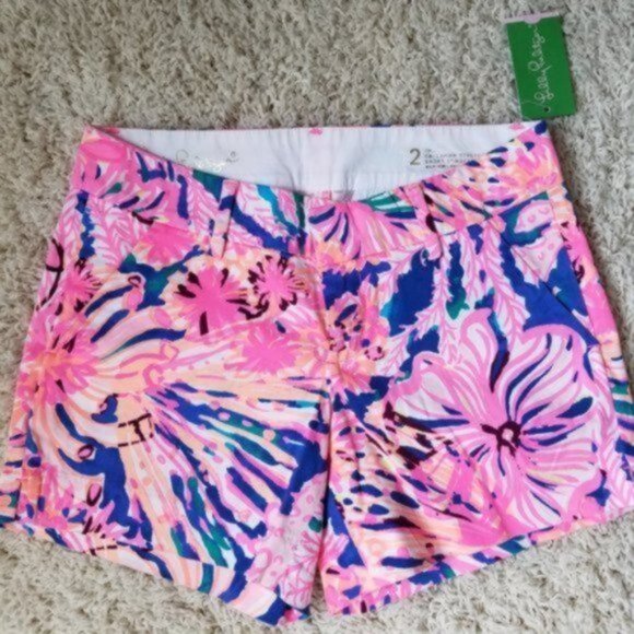 LILLY PULITZER Callahan Shorts in Multi Swirl Seadream - Picture 2 of 3